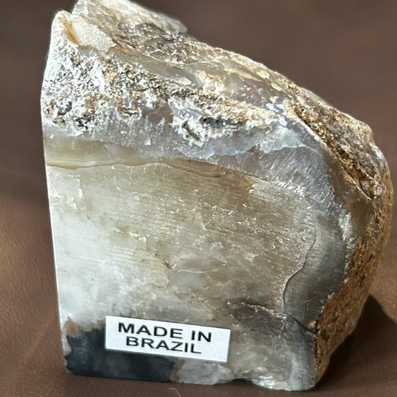 NWT Genuine Brazilian Agate Natural Crystal Gemstone Bookends Paperweight - Picture 3 of 9